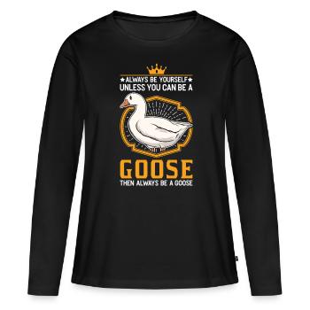 Goose Quota Goose Breeder - Women's Premium Organic Long Sleeve Shirt - black - Front - Julia (174cm)