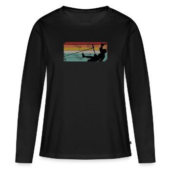 Escaladeurs - T-shirt manches longues Premium bio Femme - noir - Devant - Julia (174cm)