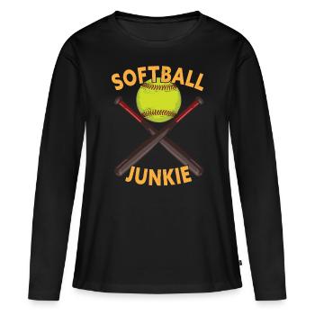 Softball Junkie - Softball Player Softball Coach - T-shirt manches longues Premium bio Femme - noir - Devant - Julia (174cm)