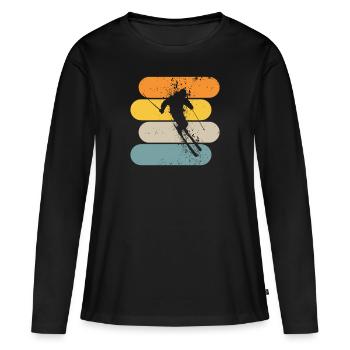 Skieur - T-shirt manches longues Premium bio Femme - noir - Devant - Julia (174cm)