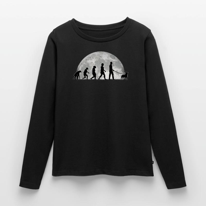 Parson Russell Terrier Evolution Mond Frauen Premium Bio Langarmshirt