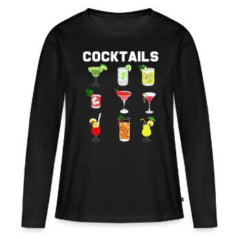 Cocktail - T-shirt manches longues Premium bio Femme - noir - Devant - Julia (174cm)