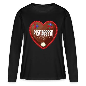 Trachten Ersatz Gwand Volksfest Dult Lebkuchenherz - T-shirt manches longues Premium bio Femme - noir - Devant - Julia (174cm)