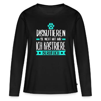 Tierarzt Tierarzthelferin Tierarztpraxis Tiere - Frauen Premium Bio Langarmshirt - Schwarz - Vorne - Julia (174cm)