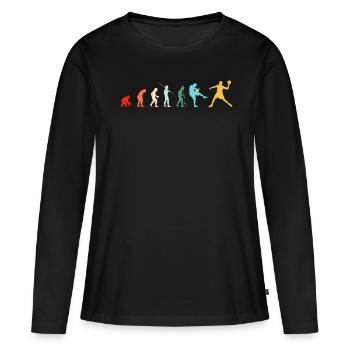 Evolution Dodgeball Team Team Cadeau - T-shirt manches longues Premium bio Femme - noir - Devant - Julia (174cm)