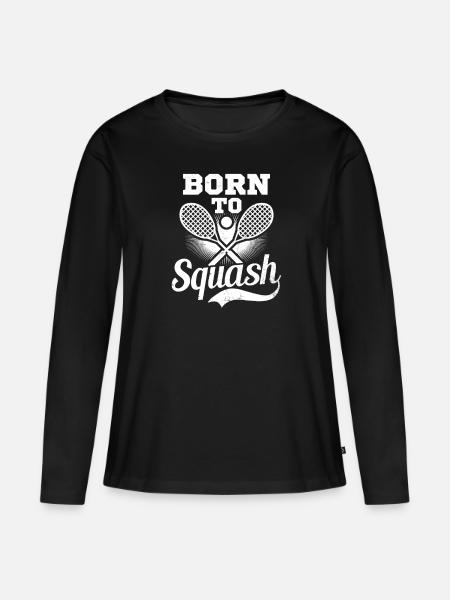 Squashspieler geboren für Squash - Frauen Premium Bio Langarmshirt - Schwarz