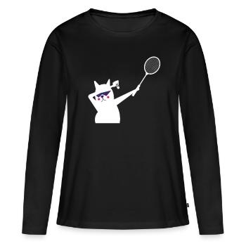 Cat Cat Badminton Badminton Badminton Badminton - Women's Premium Organic Long Sleeve Shirt - black - Front - Julia (174cm)