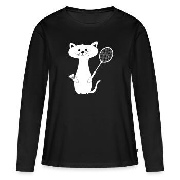 Cat Cat Badminton Badminton Badminton Badminton - Women's Premium Organic Long Sleeve Shirt - black - Front - Julia (174cm)