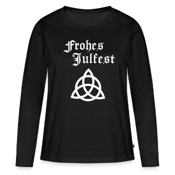 Germanen Heide Heiden Frohes Julfest Wikinger - Frauen Premium Bio Langarmshirt - Schwarz - Vorne - Julia (174cm)