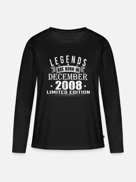 Legends are born in December 2008 - Women's Premium Organic Long Sleeve Shirt - black