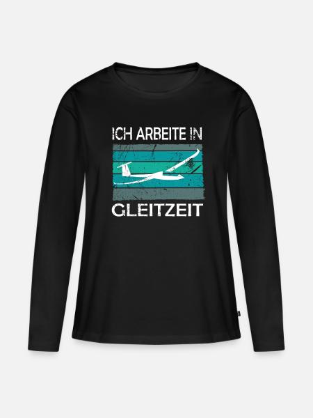 Segelfliegen und Segelflugzeug - Frauen Premium Bio Langarmshirt - Schwarz