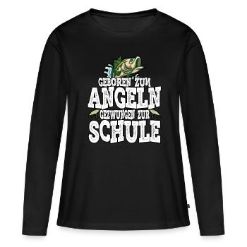 Angler Fisherman Fishing Rod Fishing Equipment Saying - Women's Premium Organic Long Sleeve Shirt - black - Front - Julia (174cm)