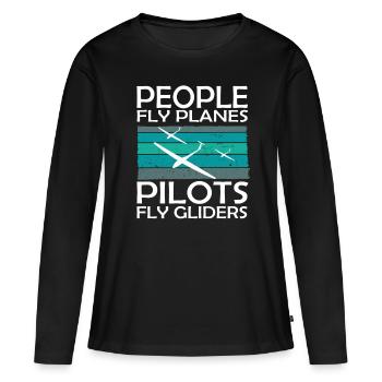 Planeurs et planeurs - T-shirt manches longues Premium bio Femme - noir - Devant - Julia (174cm)