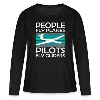 Planeurs et planeurs - T-shirt manches longues Premium bio Femme - noir - Devant - Julia (174cm)