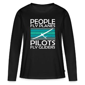 Planeurs et planeurs - T-shirt manches longues Premium bio Femme - noir - Devant - Julia (174cm)