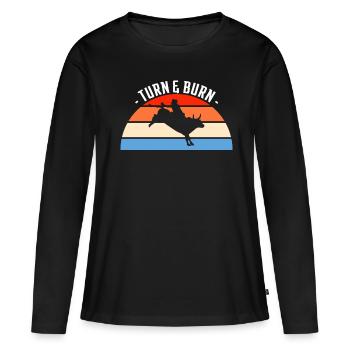 Turn & Burn Rodeo Cadeau - T-shirt manches longues Premium bio Femme - noir - Devant - Julia (174cm)
