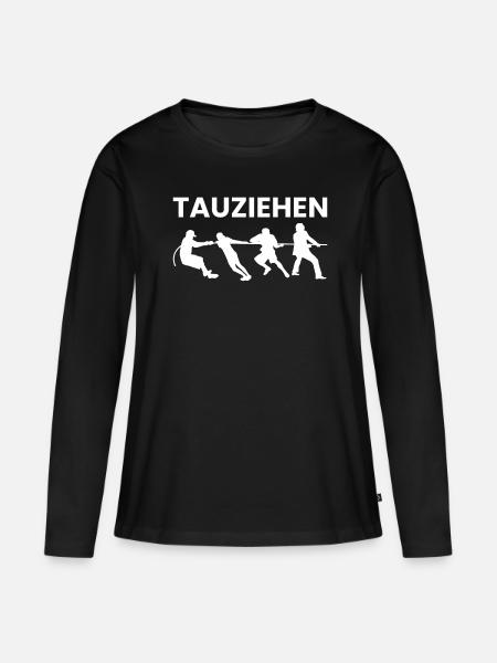 Tauziehen Geschenk - Frauen Premium Bio Langarmshirt - Schwarz