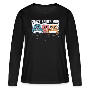 Spiders Crazy Spider Mom - Women's Premium Organic Long Sleeve Shirt - black - Front - Julia (174cm)