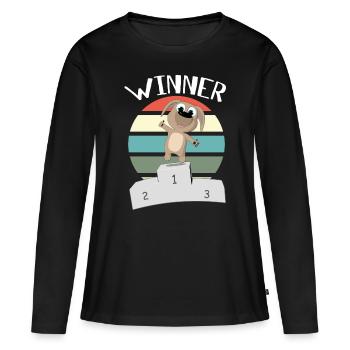 You are a winner - First place - Women's Premium Organic Long Sleeve Shirt - black - Front - Julia (174cm)