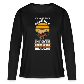 Döner Kebab - Frauen Premium Bio Langarmshirt - Schwarz - Vorne - Julia (174cm)