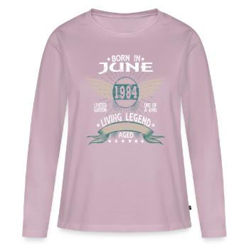 Legends Born in June 1984 - Women's Premium Organic Long Sleeve Shirt - dusky pink - Front - Julia (174cm)