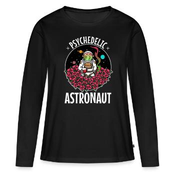 Astronaute psychédélique - T-shirt manches longues Premium bio Femme - noir - Devant - Julia (174cm)