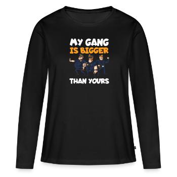 Le gang des policiers est plus grand à vous - T-shirt manches longues Premium bio Femme - noir - Devant - Julia (174cm)
