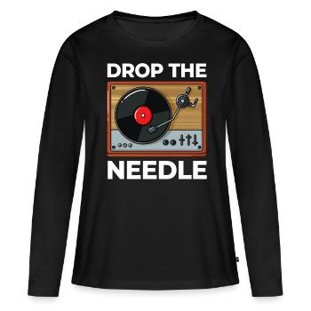 Turntable Record Player Records - Women's Premium Organic Long Sleeve Shirt - black - Front - Julia (174cm)