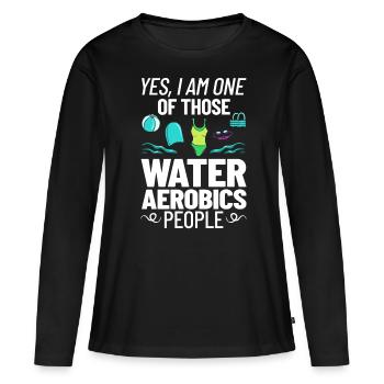 AquaGym Aquafitness Aqua Training Aqua - T-shirt manches longues Premium bio Femme - noir - Devant - Julia (174cm)