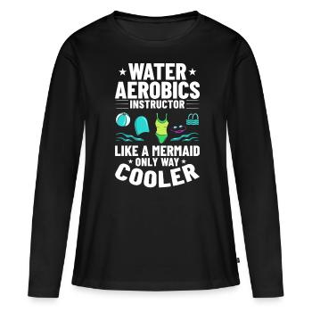 AquaGym Aquafitness Aqua Training Aqua - T-shirt manches longues Premium bio Femme - noir - Devant - Julia (174cm)