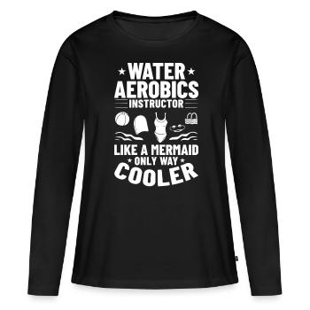 AquaGym Aquafitness Aqua Training Aqua - T-shirt manches longues Premium bio Femme - noir - Devant - Julia (174cm)