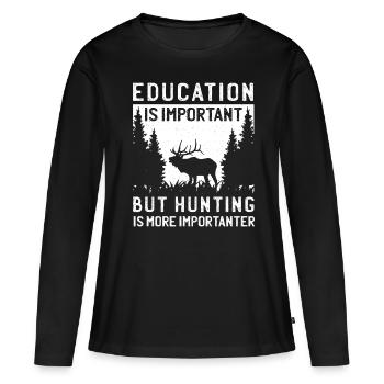 Chasseurs Chasse Chasse Chasse Chasse Chasse - T-shirt manches longues Premium bio Femme - noir - Devant - Julia (174cm)