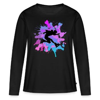 Rollerblades rollers - T-shirt manches longues Premium bio Femme - noir - Devant - Julia (174cm)