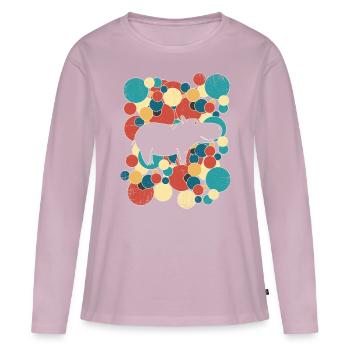 Nilpferd Flußpferd - Frauen Premium Bio Langarmshirt - Altrosa - Vorne - Julia (174cm)