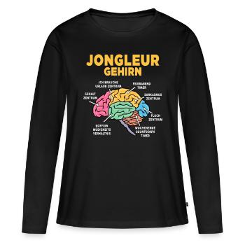 Jongleur - Frauen Premium Bio Langarmshirt - Schwarz - Vorne - Julia (174cm)