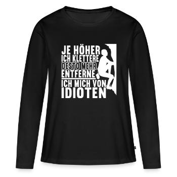 Klettern Kletterer - Frauen Premium Bio Langarmshirt - Schwarz - Vorne - Julia (174cm)