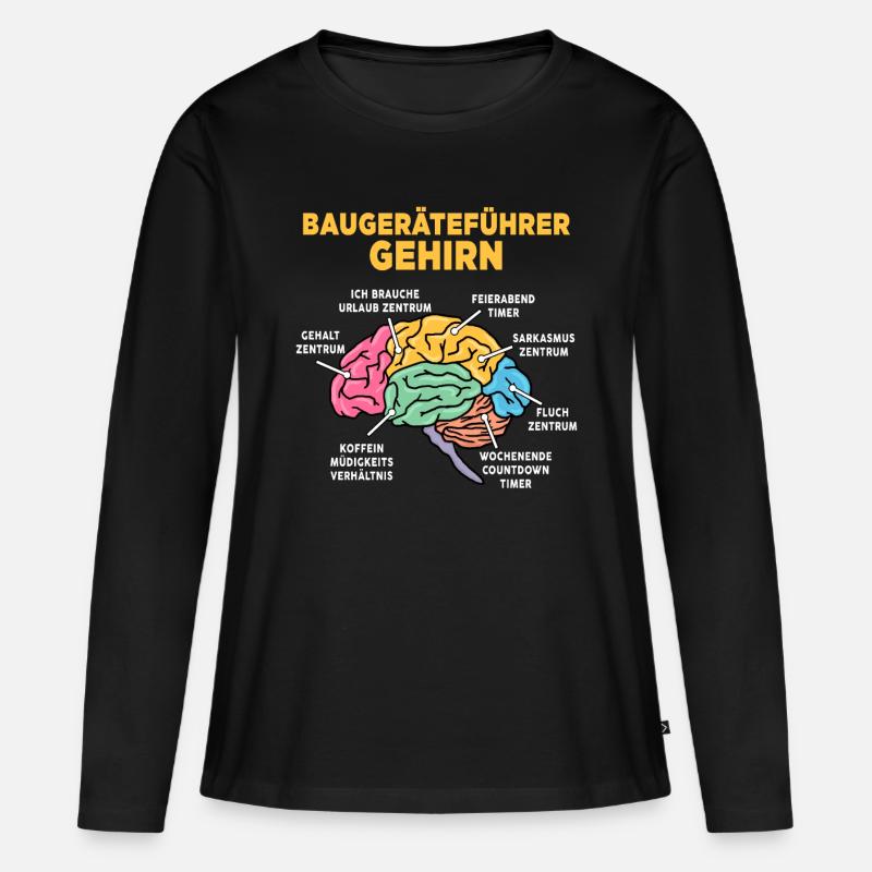 Baugeräteführer - Frauen Premium Bio Langarmshirt - Schwarz