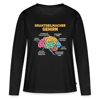 Drahtseilmacher - Frauen Premium Bio Langarmshirt - Schwarz - Vorne - Julia (174cm)