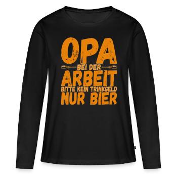 Opa Großvater - Frauen Premium Bio Langarmshirt - Schwarz - Vorne - Julia (174cm)