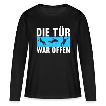 Fallschirm Fallschirmspringer Skydiving - Frauen Premium Bio Langarmshirt - Schwarz - Vorne - Julia (174cm)