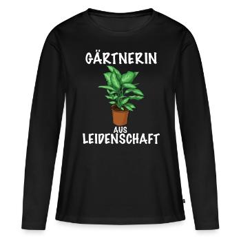 Gärtnerin aus Leidenschaft - Frauen Premium Bio Langarmshirt - Schwarz - Vorne - Julia (174cm)