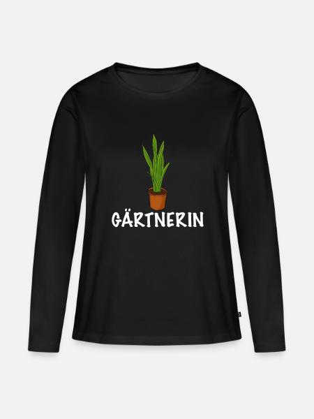 Gärtnerin Garten - Frauen Premium Bio Langarmshirt - Schwarz