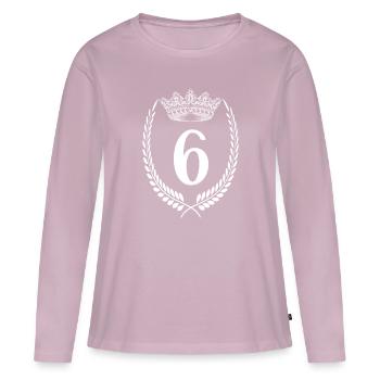 6th birthday Number anniversary 6 - Women's Premium Organic Long Sleeve Shirt - dusky pink - Front - Julia (174cm)
