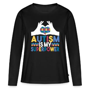 Autistic Autism Autistic - Women's Premium Organic Long Sleeve Shirt - black - Front - Julia (174cm)