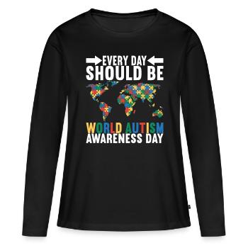 Autistic Autism Autistic - Women's Premium Organic Long Sleeve Shirt - black - Front - Julia (174cm)