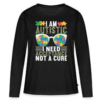 Autistic Autism Autistic - Women's Premium Organic Long Sleeve Shirt - black - Front - Julia (174cm)