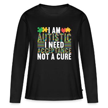 Autistic Autism Autistic - Women's Premium Organic Long Sleeve Shirt - black - Front - Julia (174cm)