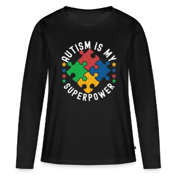 Autistic Autism Autistic - Women's Premium Organic Long Sleeve Shirt - black - Front - Julia (174cm)