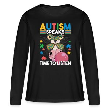 Autistic Autism Autistic - Women's Premium Organic Long Sleeve Shirt - black - Front - Julia (174cm)