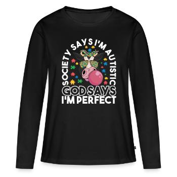 Autistic Autism Autistic - Women's Premium Organic Long Sleeve Shirt - black - Front - Julia (174cm)